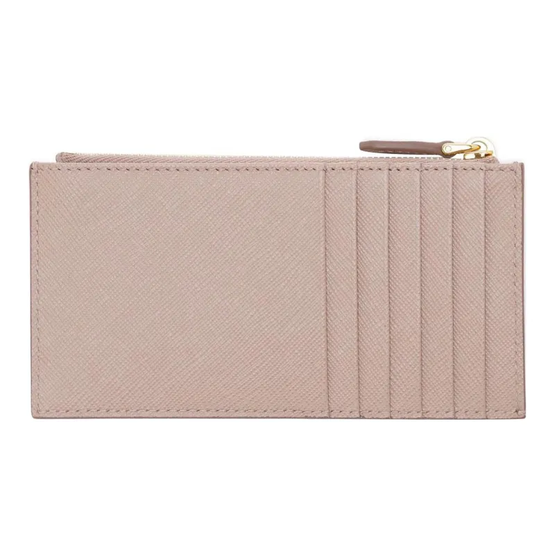 PRADA Leather Business Card Holder Card Case Women's Pink-1