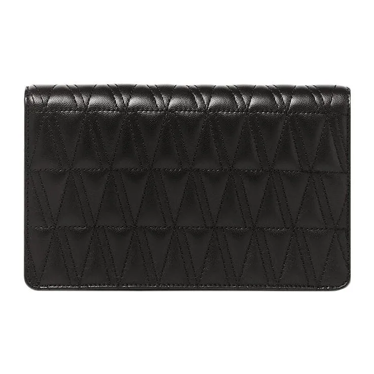 VERSACE Virtus Lambskin One Shoulder Crossbody Clutches Women's Black-2