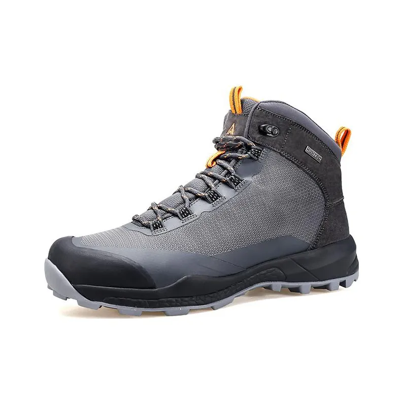 HUMTTO Abrasion Resistant Breathable High Top Outdoor Shoes Men's Gray Yellow-1