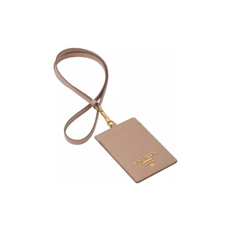 PRADA Saffiano Leather Card Holder Women's Dark Pink-0