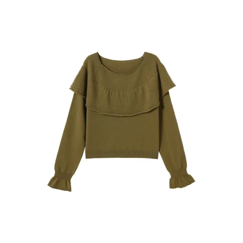 YESWOMEN Cashmere Sweaters Women's Olive Green