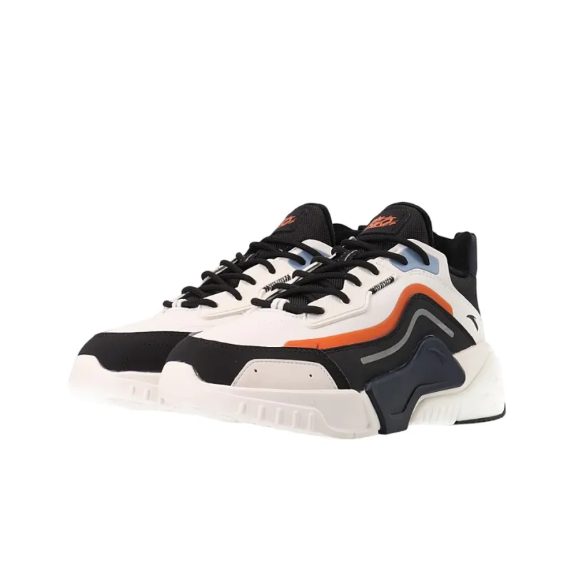 Anta Warm Lightweight Wear-Resistant Slip-Resistant Low-Top Casual Shoes Men's White Black-2