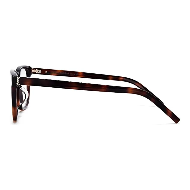SAINT LAURENT Plate Frame Square Eyeglass Frames Women's Black Brown-2