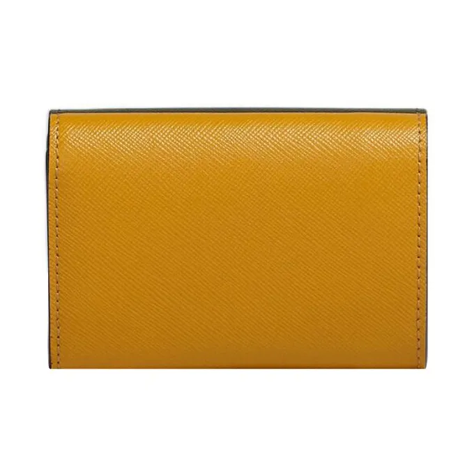 MARNI Leather Wallet Women's Green/White/Yellow-2