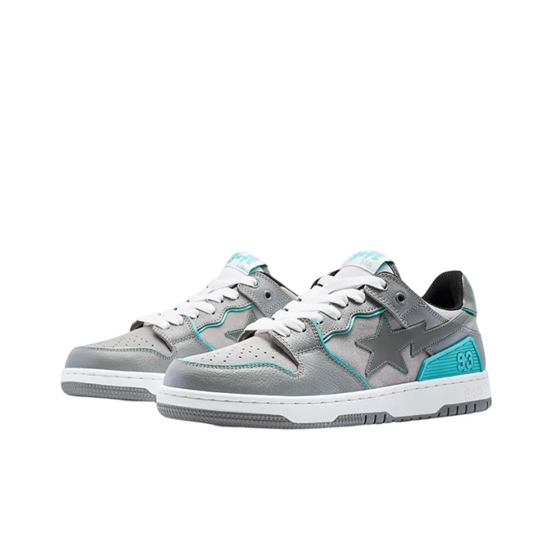 A BATHING APE SK8 STA Stylish Skateboarding Shoes Men's Gray-2