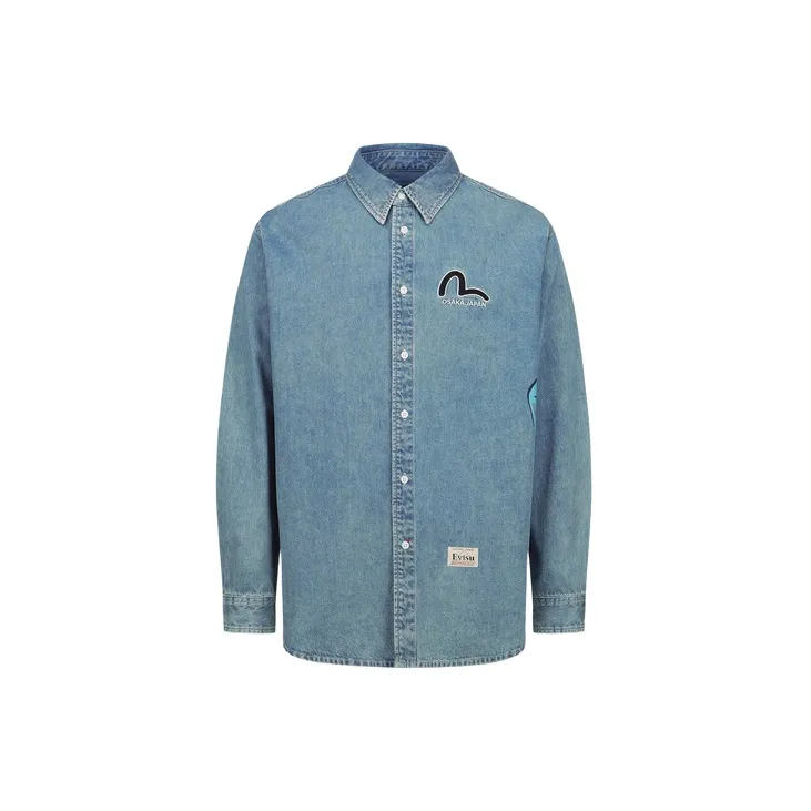 EVISU Shirts Men Denim Blue-1