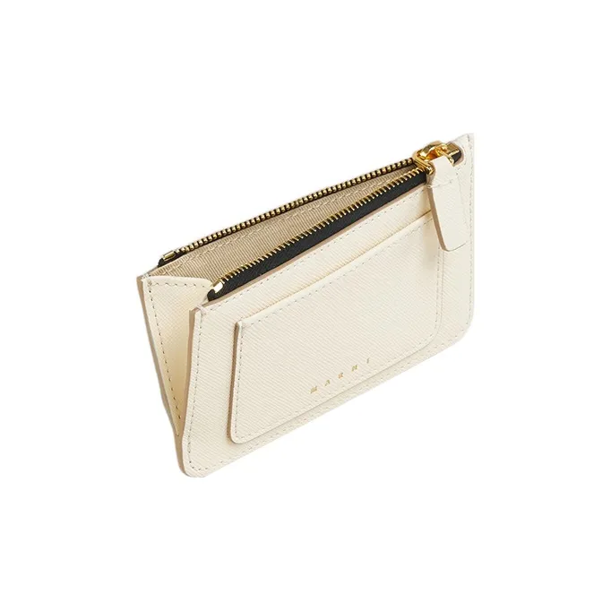 MARNI Calfskin Wallet, Card Holder Women's White-3