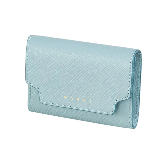 MARNI Saffiano Leather Wallet Women's Blue-1