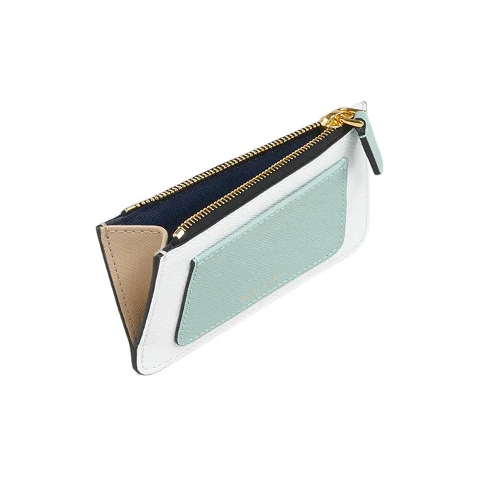 MARNI Saffiano Logo Printed Color Block Card Case-2