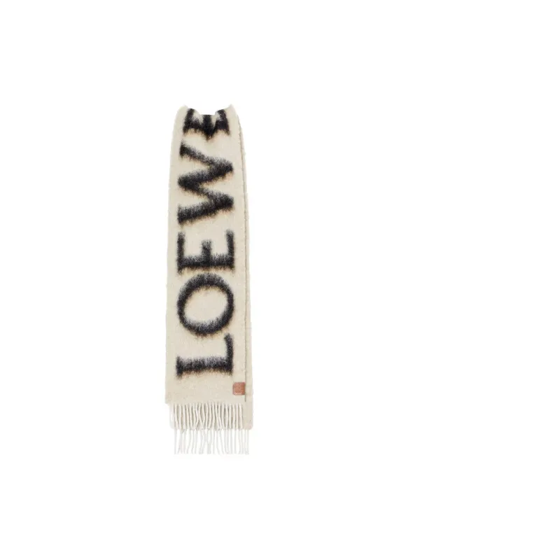 LOEWE Knit Scarves Women's White/Black-0
