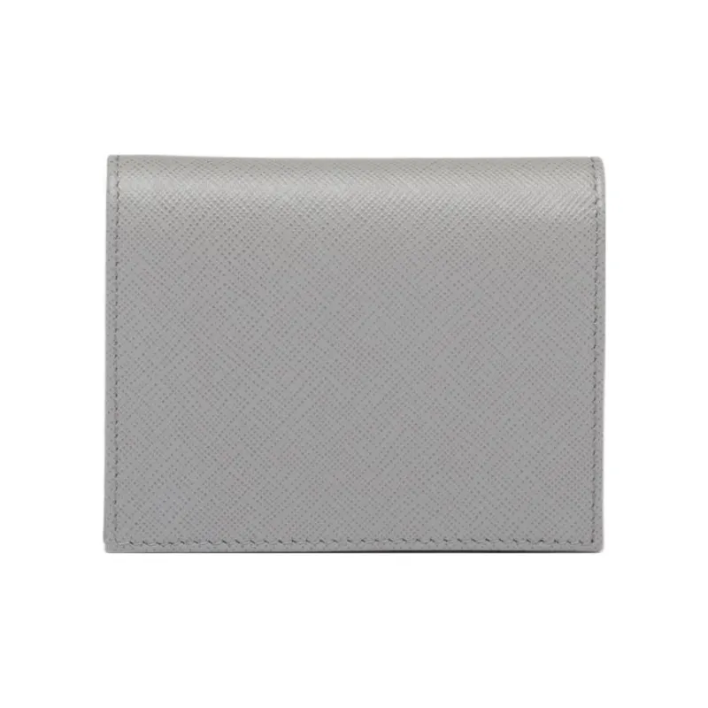 PRADA Saffiano Leather Wallet Small Size Women's Gray-1