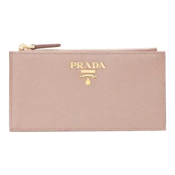 PRADA Leather Business Card Holder Card Case Women's Pink