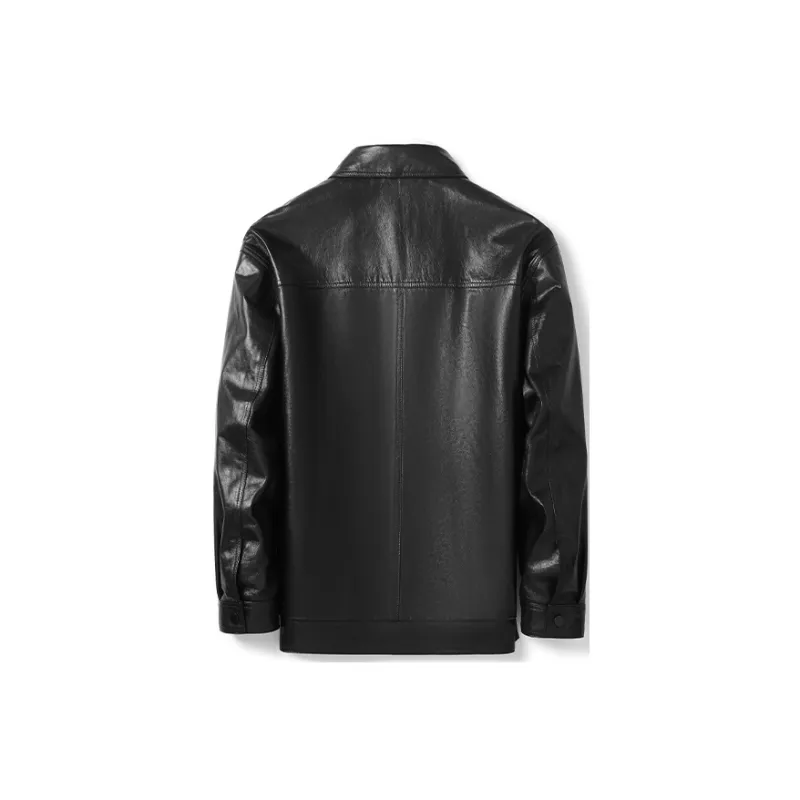 SINBOS Leather Jackets Men Black-1