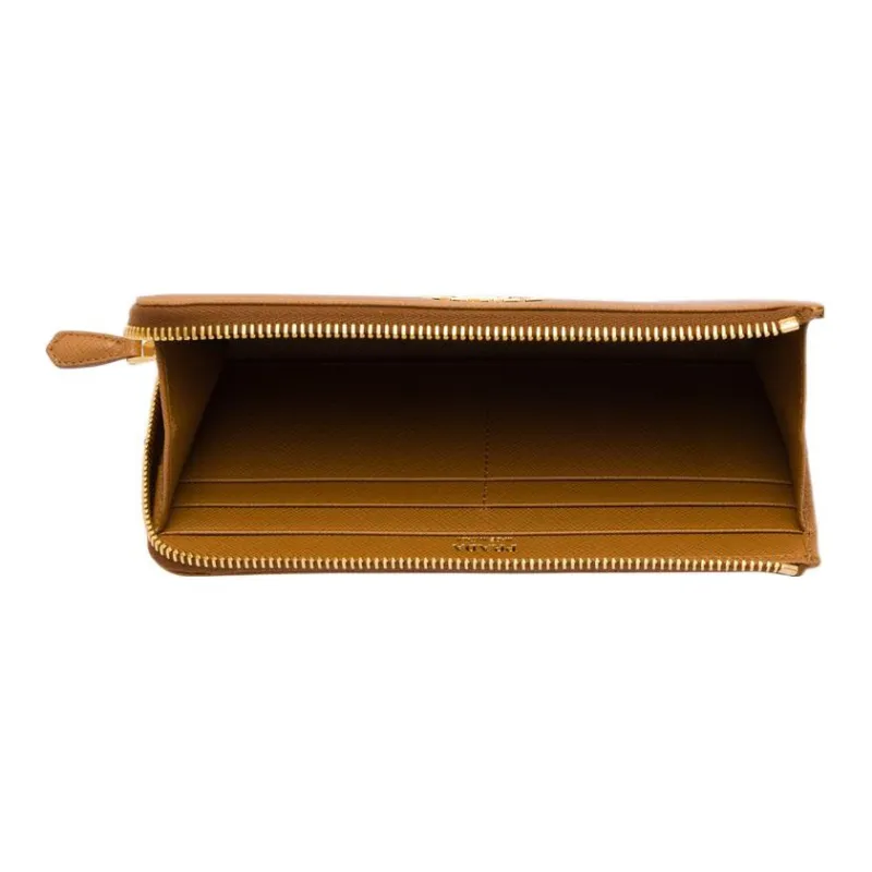 PRADA Saffiano Leather Wallet Large Size Women's Caramel Brown-3