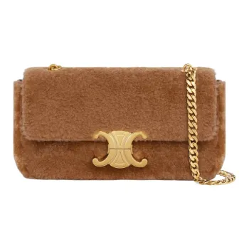 CELINE Triomphe Loose Shearling Shoulder Bag Handbag Shoulder Bag Women's Camel