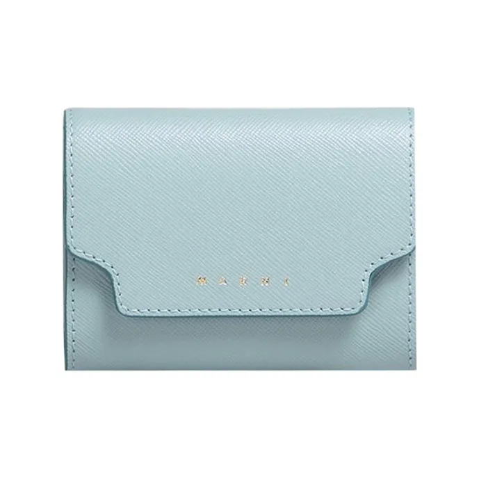 MARNI Saffiano Leather Wallet Women's Blue-0