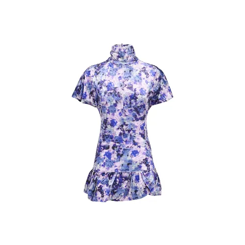 ISABEL MARANT Short-Sleeved Dresses Women's Purple