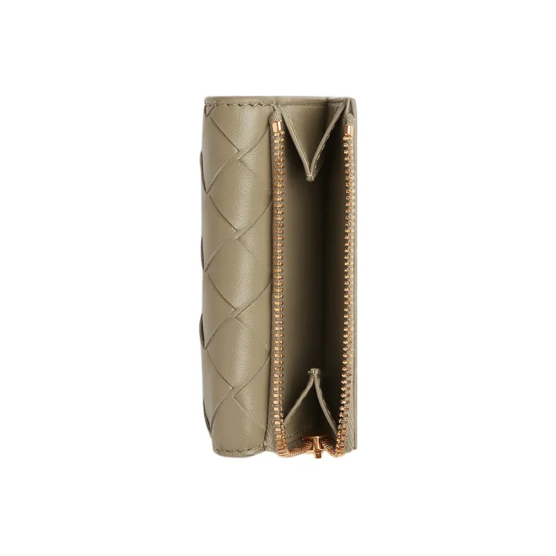 Bottega Veneta Sheepskin Card Holder, Wallet Trumpets Women's Taupe-1