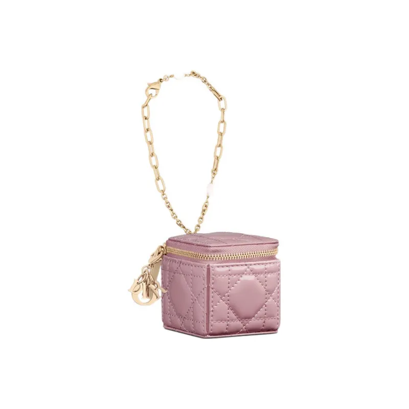 DIOR Patent Leather Cowhide Clutch Extra Mini Women's Pink-1
