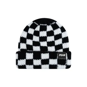 PEAK Beanies Unisex Black White Plaid
