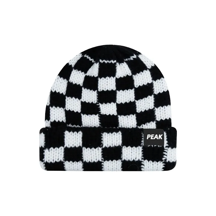 PEAK Beanies Unisex Black White Plaid-0