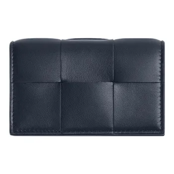 Bottega Veneta Lambskin Card Holder Card Holder Women's Marine Blue