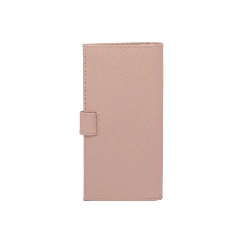 PRADA Saffiano Leather Wallet Large Size Women's Pink-1