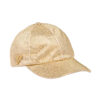 PRADA Crystal-embellished Satin Baseball Cap