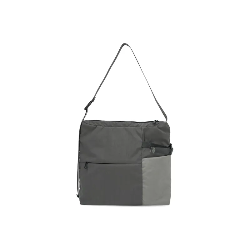 ACROSS Polyester Shoulder Bag, Crossbody Bag Large Size Unisex Khaki/Gray/Black-6