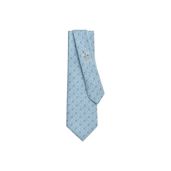 HERMES Jockey Ties Men Sky Blue