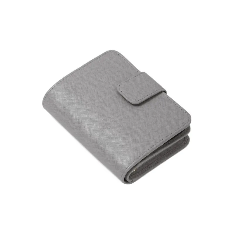 PRADA Saffiano Leather Wallet Small Size Women's Gray-2