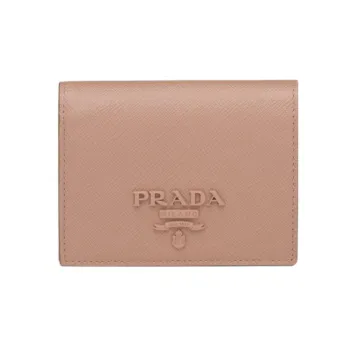 PRADA Saffiano Leather Wallet Small Size Women's Pink