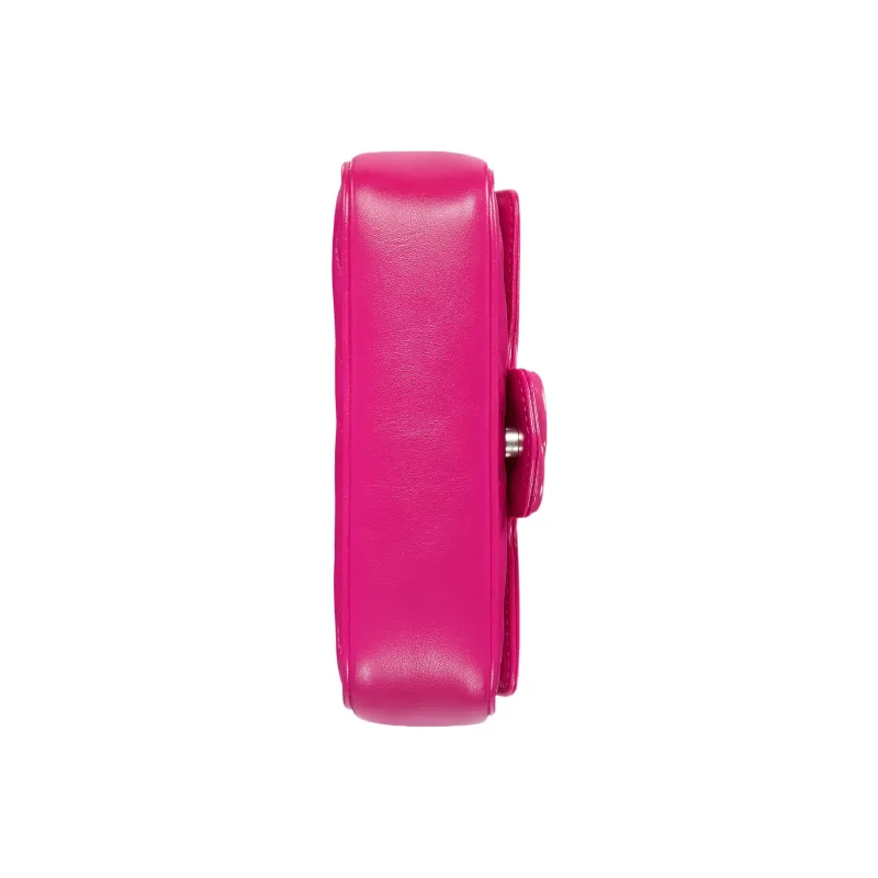 GUCCI Marmont Leather One Shoulder Handbags Fanny Pack Extra Mini Women's Fuchsia-7