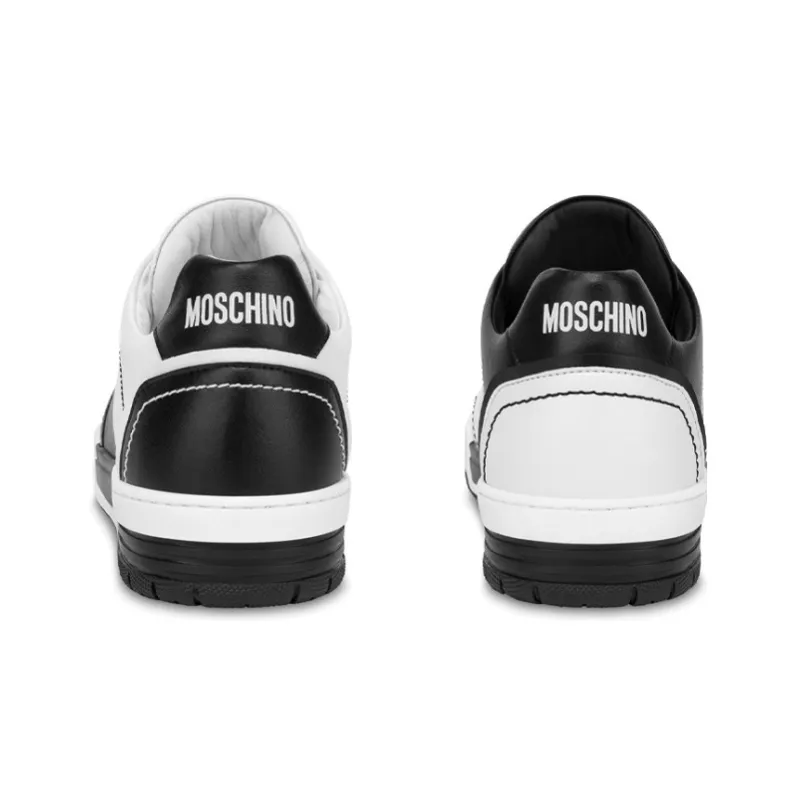 MOSCHINO Lace-up Leather Sneakers-3
