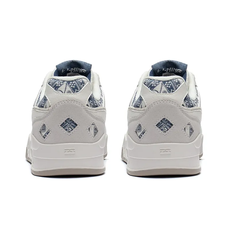 LiNing Yuebai Anti Slip Wear Resistant Low Top Skateboard Shoes Unisex Ecru-3