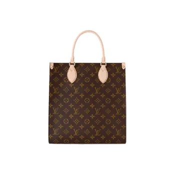 LOUIS VUITTON Sac Plat Coated Canvas Sheet Music Bag Handbag Shoulder Bag Crossbody Bag Medium Size Women's Dark Brown
