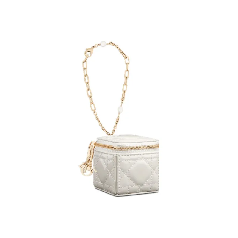 DIOR Patent Leather Cowhide Clutch Regular Women's White-1