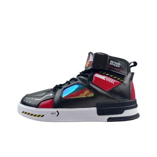 361° Anti Slip Wear Resistant High Top Skateboard Shoes Men's Black Red