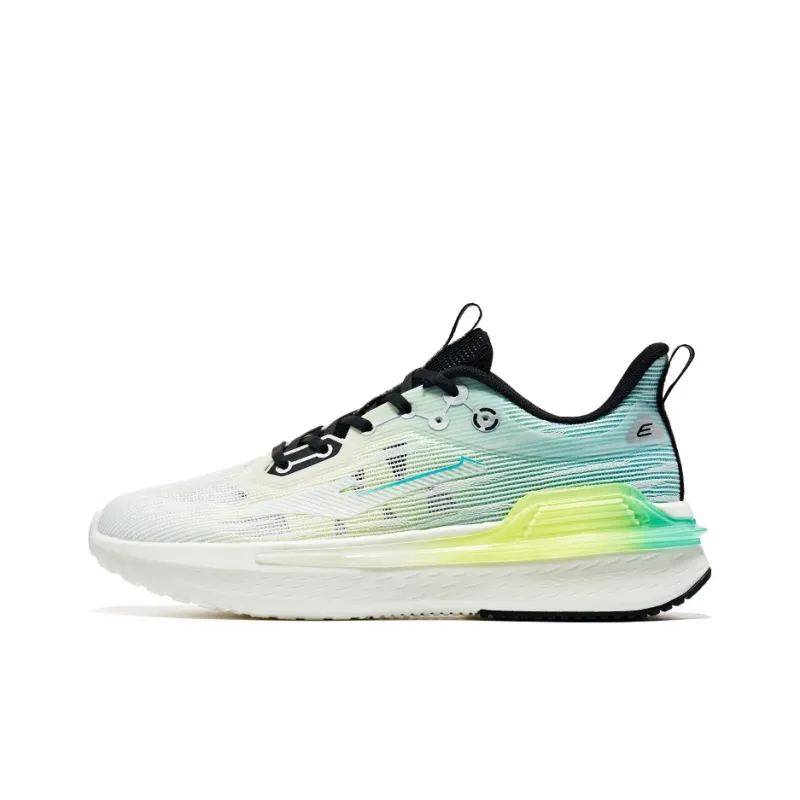 Erke Excellence Anti Slip Wear Resistant Low Top Running Shoes Men's White Green-0