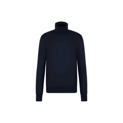 DIOR Cashmere Sweaters Men Navy Blue