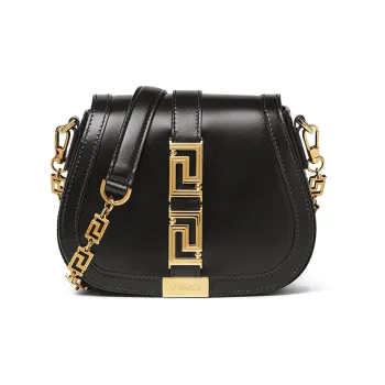 FANSIZHE Greca Goddess Cow Leather Crossbody Bag, Shoulder Bag Women's Black