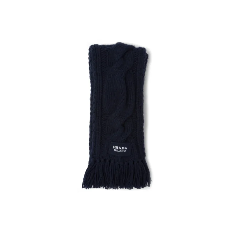 PRADA Knit Scarves Men Dark Blue-0