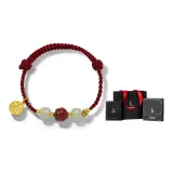 Good Fortune Lotus Cinnabar Jade Bracelet (Women's)+Starry Box
