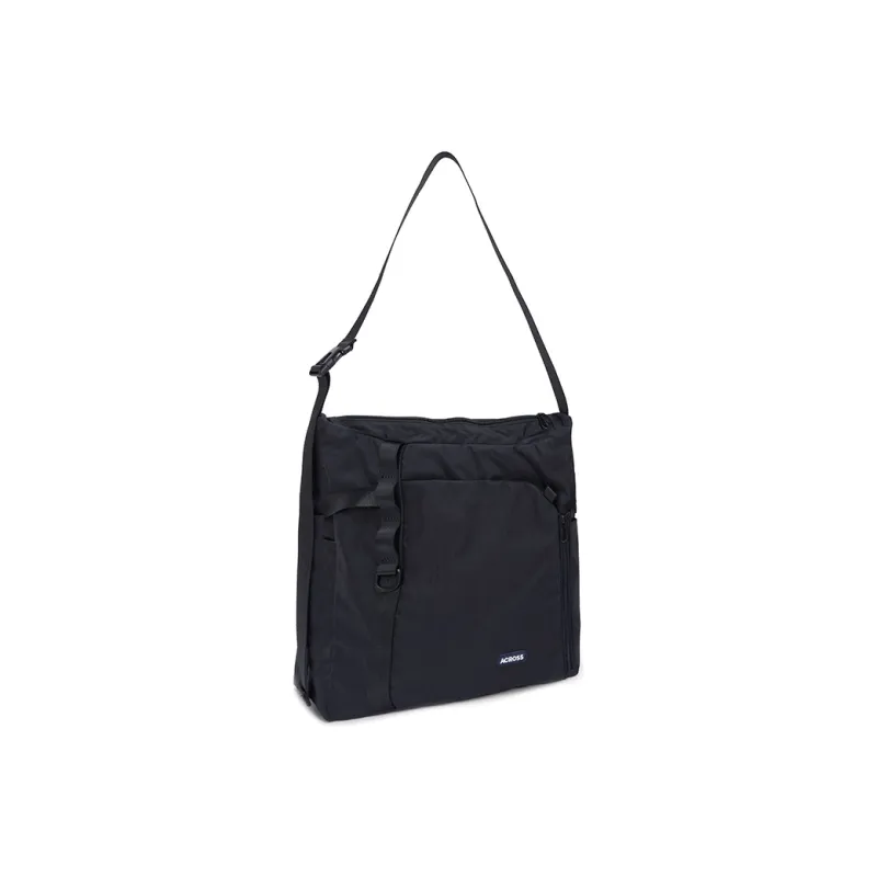 ACROSS Polyester Shoulder Bag, Crossbody Bag Large Size Unisex Khaki/Gray/Black-9