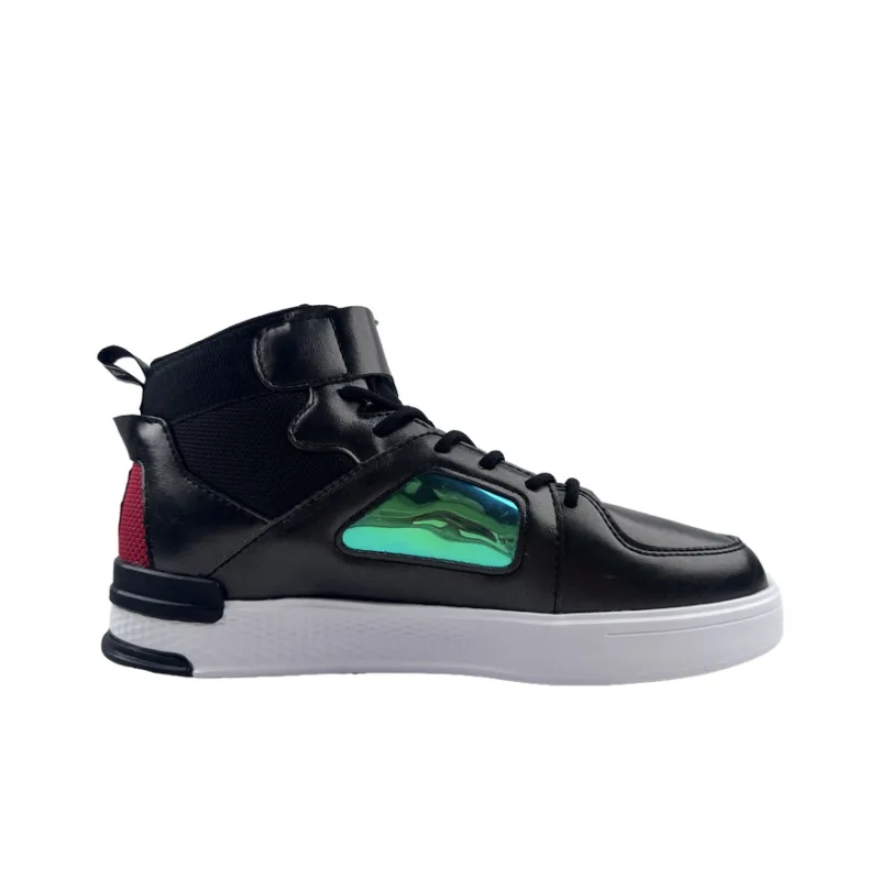 361° Anti Slip Wear Resistant High Top Skateboard Shoes Men's Black Red-1