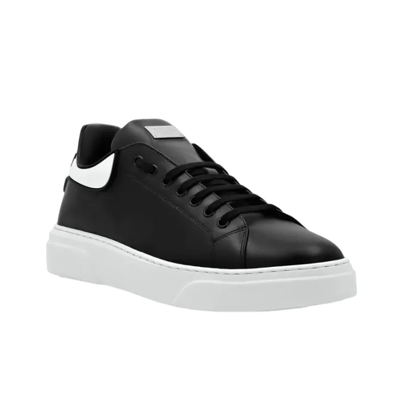PHILIPP PLEIN Low Top Stylish Skateboarding Shoes Men's Black White-2