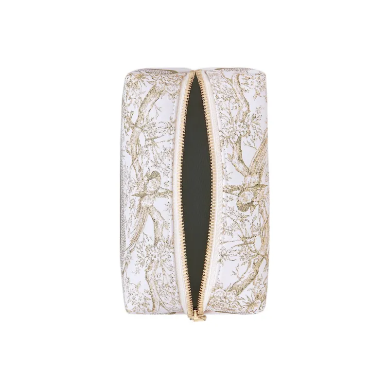 DIOR Leather Makeup Bag Women's White-3