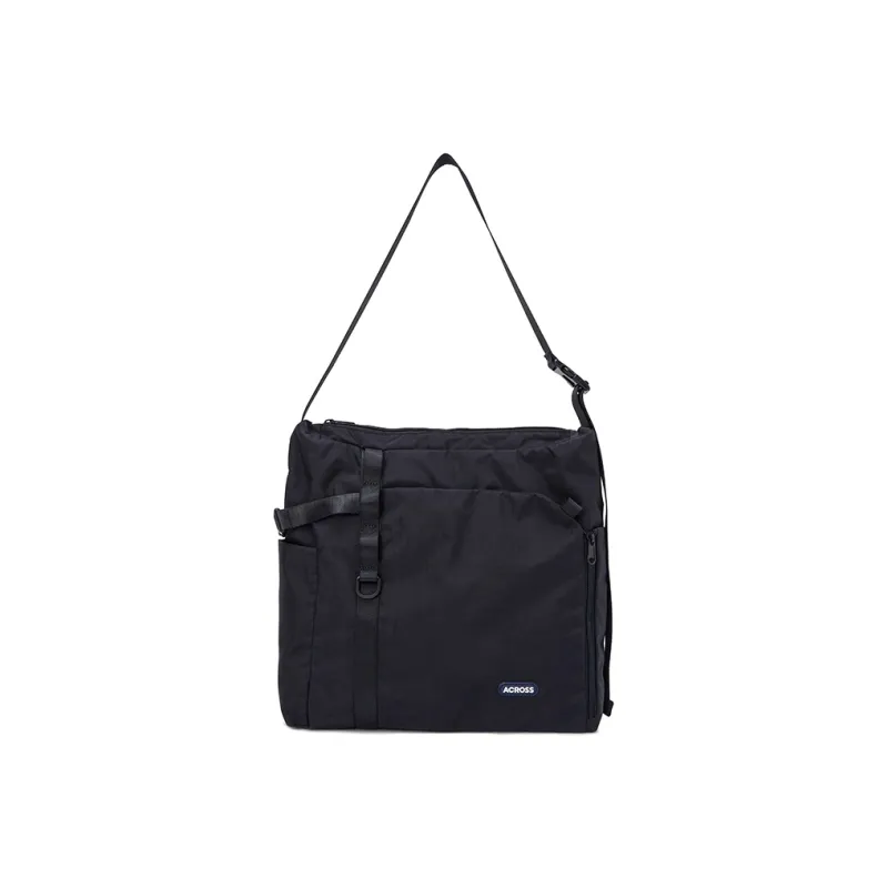 ACROSS Polyester Shoulder Bag, Crossbody Bag Large Size Unisex Khaki/Gray/Black-8