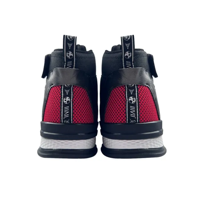 361° Anti Slip Wear Resistant High Top Skateboard Shoes Men's Black Red-3