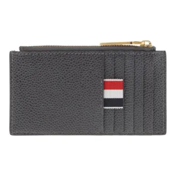 THOM BROWNE· Cow Leather Card Holder Wallet Unisex Gray